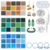 Whimsibelle 15750 Pcs Bead Embroidery Kit for Jewelry Making 45 Colors Gold Green Blue Glass Tube Beads 2 3 4 5mm Seed Sewing Beads Bugle Elastic String Earring Hooks for Bracelets Necklaces DIY Craft