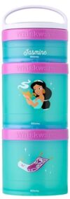 Whiskware Disney Princess Aladdin, Stackable Snack Containers for Kids, 3 Stackable Snack Cups for School or Travel, Backpack and Cupholder Friendly, Jasmine and Magic Carpet