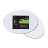 White 2 Pcs Cotton Canvas Board Oval for Students and Hobbyists