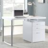 White 3-Drawer Reversible Office Desk,Writting Desk for Office