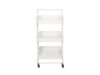 White 3-Tier Metal Rolling Cart, 16.5x13.9x33.8 in, Open Shelves