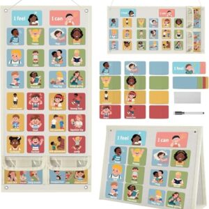 White Emotion Pocket Chart for Kids, Calm Down Corner Teaching Supply