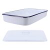 White Enamel Rectangular Lab Tray with Lid, 30x20x5cm