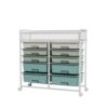 White Large Capacity 2-Row 10-Drawer Rolling Storage Cart, Metal Mesh Top Utility Organizer with Wheels, Multi-Layer Plastic Drawers for Kitchen, Bathroom, Bedroom, Office