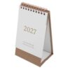 White Mini Desk Calendar Spiral Bound Monthly Flip Planner