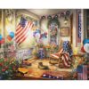 White Mountain 1000 Piece Jigsaw Puzzle 4th of July, Patriotic Porch