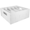 White Multi Grid Coin Box with Dividers for Cash Storage Organization