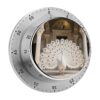 White Peacock Kitchen Timer for Cooking with Magnetic Back