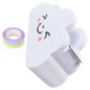 White Plastic Rainbow Tape Cutter Set for Easy Carry Storage