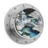 White Porcelain Building Kitchen Timer for Cooking with Magnetic Back