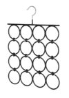 Whitmor 16 Rings Folding Metal Scarf Hanger for Closet, 12. 25" W x 15. 88" H, Space Saving Organizer Hangers for Scarves, Ties, Belts, Shawls, Accessory, Chrome & Black (Pack of 12)