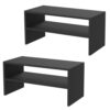 Whitmor Wood Shoe Rack, Stackable Storage Shelf, 24" Wide, Black, 2 Pack