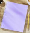 Wide Ruled Spiral Notebook 1-Subject 100 Pages Purple, For Back to School