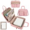 Wigojoy Zipper Binder Bag with D-Ring, 3 Ring Zipper Binder with Strap
