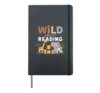 Wild About Reading Book Lover Bookworm Library Day Hardcover Journal, Black