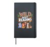 Wild About Reading Books Reader Lover Bookworm Library Day Hardcover Journal, Black
