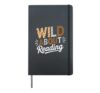 Wild About Reading Books Reader Lover Librarian Bookworm Hardcover Journal, Black