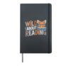 Wild About Reading Books Reader Lover Librarian Library Day Hardcover Journal, Black