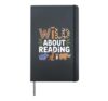 Wild About Reading Books Reader Lover Library Day Librarian Hardcover Journal, Black