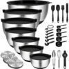 Wildone Mixing Bowls with Airtight Lids, Stainless Steel Nesting Bowls Set