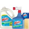 Windex Outdoor Window and Glass Cleaner for Hose - 32oz Botle + 128oz Refill (160oz Total) Ammonia Free, Concentrated Formula for Deep Outdoor Clean, Patio Cleaner, Compatible With All Hoses