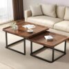 Windpost Nesting Coffee Table Set of 2, 23.6"+19.7" Nesting Tables