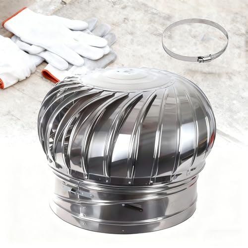 Wind Turbine Home Use Horizontal Generator Kits Blades with Controller to Charge Batteries Off Generator Vertical,Stainless Steel Chimney Cowl, Wind-Driven Rotating Turbine Vent Cap Round Ro