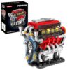 WINGIFT V8 Engine Building Set, V8 Engine Model kit That Run,Build Your Own Mini V8 Model Engine Kit with Motor,Home or Office Décor,STEM Physical Science Experiment Toy for Kids 8+ and Adults(538PCS)