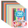 Wingpaper 700 Sheets Construction Paper 9x12, Colored Paper 20 Assorted Colors - Heavyweight Craft Sheets for Scrapbook Pages, Classroom Crafts, School Projects and Art Supplies