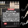 wingpaper White Marker Acrylic Paint Pens Dual Tip, 12 Pack