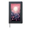 Winter Forest Leaves Nature Pink Blue Abstract Art Hardcover Journal, Black