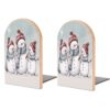 Winter Snowman Wooden Bookends for Shelves 1 Pair
