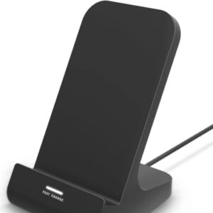 Wireless Charger YW YUWISS Wireless Phone Charger Stand 15W Max Compatible with Apple iPhone 14 13 12/12 Pro Max/ 11Pro/11Pro Max/XR/XS Max/XS/X/8/8Plus, Samsung Galaxy (Dark Black)