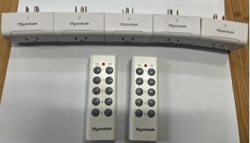 Wireless Outlet Switch, Remote Plug in for Lights Indoor. RF Outlet Adapter, Programmable Electrical Light Switch. Smart Plug Alternative No WiFi Needed. Battery Remote(2 Remotes + 5 Outlets)