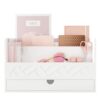 Wisuce Bamboo Mail Organizer with Drawer, Countertop Desk Organizer(White)