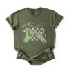 Witch Skeleton Halloween Graphic Tee, Military Green, Large