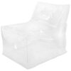 wkao Large Clear Storage Bean Bag Chair, Dual Function Sofa Style Organizer with Armrests, Heavy Duty PVC Display Bin, Easy Clean, Dustproof, Moisture Proof for Living Room, Bedroom