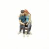 Wmqbjta Miniature Figurine Hand Painted Resin Seated Couple Model 1 64 Scale Tiny People Statue for Diorama Street Scene Layout Decor Suitable for Display