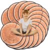 Woanger 24 Pcs Carpet Circle Seats 13.78 Inch 3D Digital Print Wood Tree Round Floor Cushion Soft Warm Small Mat Circle for Preschool Classroom Seating Home Couch Sofa Bedroom Living Room Decor