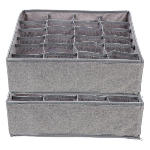 WOFASHPURET Foldable Cloth Storage Organizer Box Dust Resistant and Tear Resistant with 24 Compartments 2pcs Non-woven Fabric and Paperboard Material for Socks and Underwear for Drawer