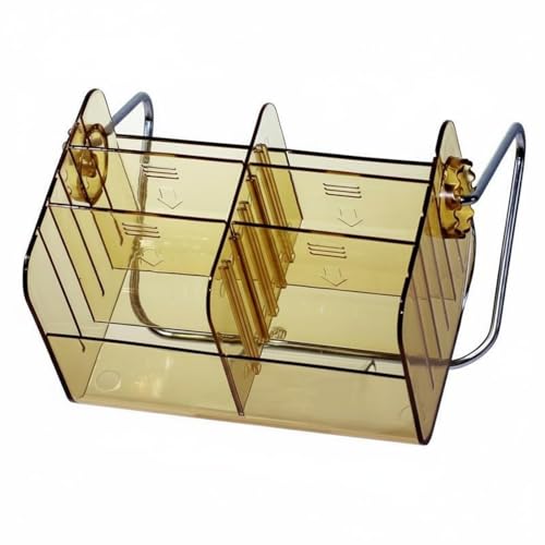 Woideklu Desk Pen Holder Rotating Organizer Stationery Organizer Desktop Office Storage with Customizable Compartments and 360 Degree Rotation Transparent PET for dorm rooms office study, Brown