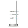Woideklu Scientific Stand With Heavy Base Vertical Rod Adjustable Clamp Set Burner Clamp Detachable Stainless Steel Unit suitable for education labs research tasks teaching practice home study