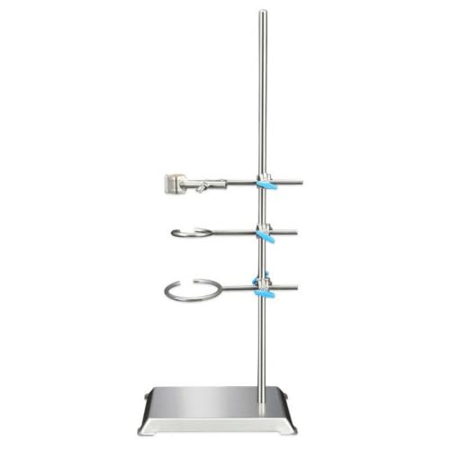 Woideklu Scientific Stand With Heavy Base Vertical Rod Adjustable Clamp Set Burner Clamp Detachable Stainless Steel Unit suitable for education labs research tasks teaching practice home study