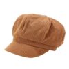 Women's Classic Corduroy News Cap Vintage Paper Warm Octagonal Painter Hat (Red,One Size)