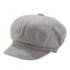 Womens Corduroy Caps 8 Panel Peaked Cap Vintage News Paper Hats (Gray,One Size)