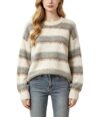 Women's Crew Neck Argyle Color Block Knit Sweater Long Sleeve Casual Pullover