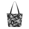 Womens Market Bag Monochrome Vintage Floral Print Supermarket Carrier