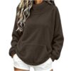 Women's Mock Neck Sweatshirt Plush Fuzzy Drop Shoulder Thicken Pullover