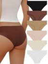 Women's Seamless Underwear for Women No Show Low Rise Bikini Panties 6 Pack