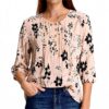 Womens Summer Boho Floral Tops Short Sleeve Shirts V Neck Button Up Blouse Casual Pleated Basic 2026 Clothing(Pink, XXL)